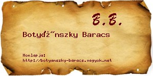 Botyánszky Baracs névjegykártya